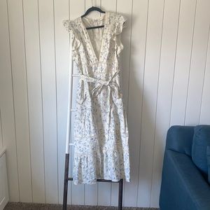 White linen Reformation dress. Fits size 12.